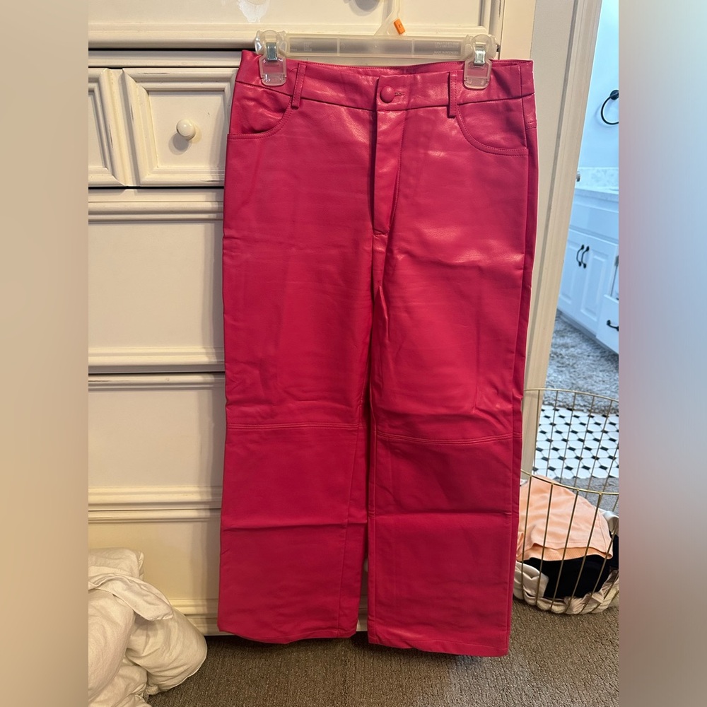 Super cute pink leather pants! Bought from a boutique only wore once!